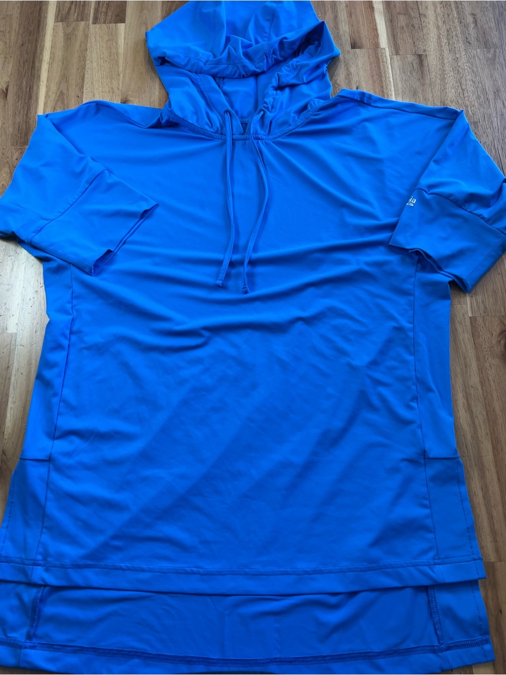 Columbia PFG Performance Fishing Gear Blue Hooded Short Sleeve Pullover  XS